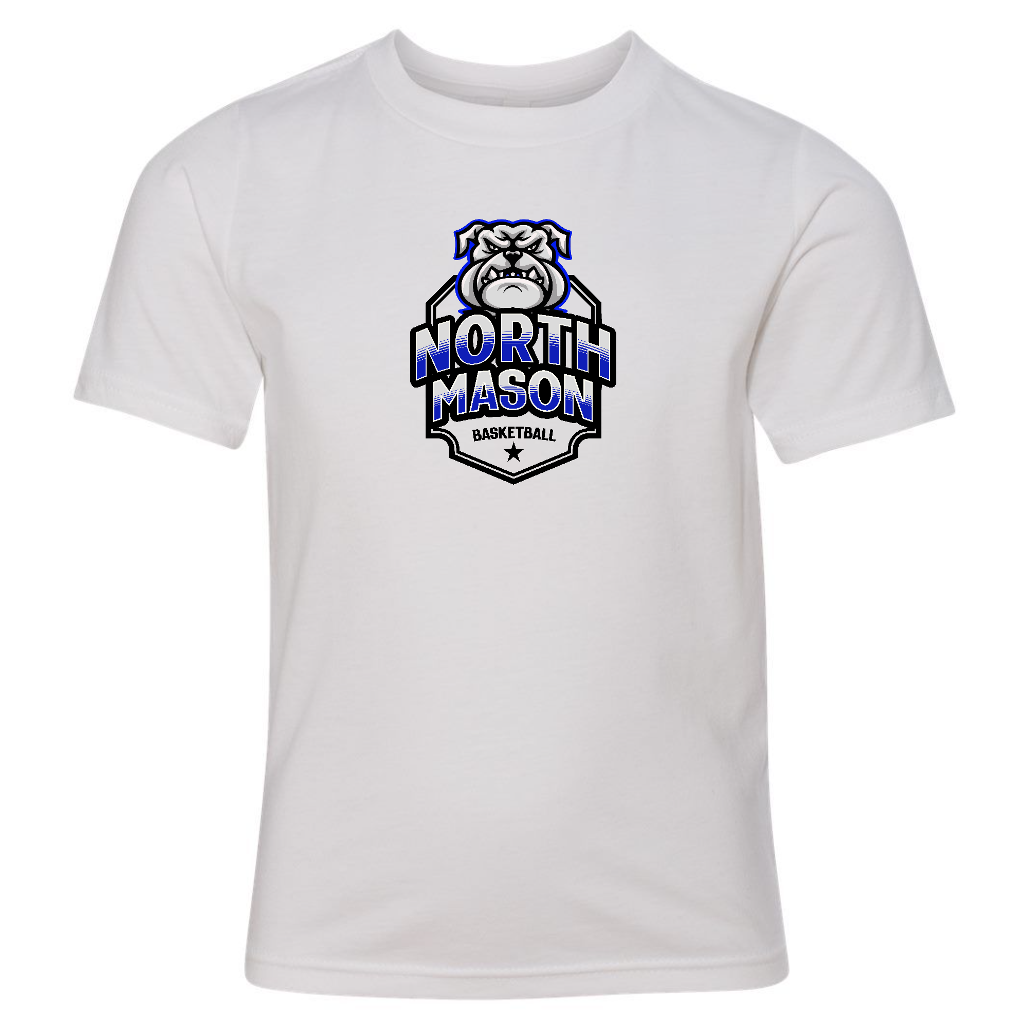 North Mason Basketball T-Shirt Bulldog Badge (Unisex)